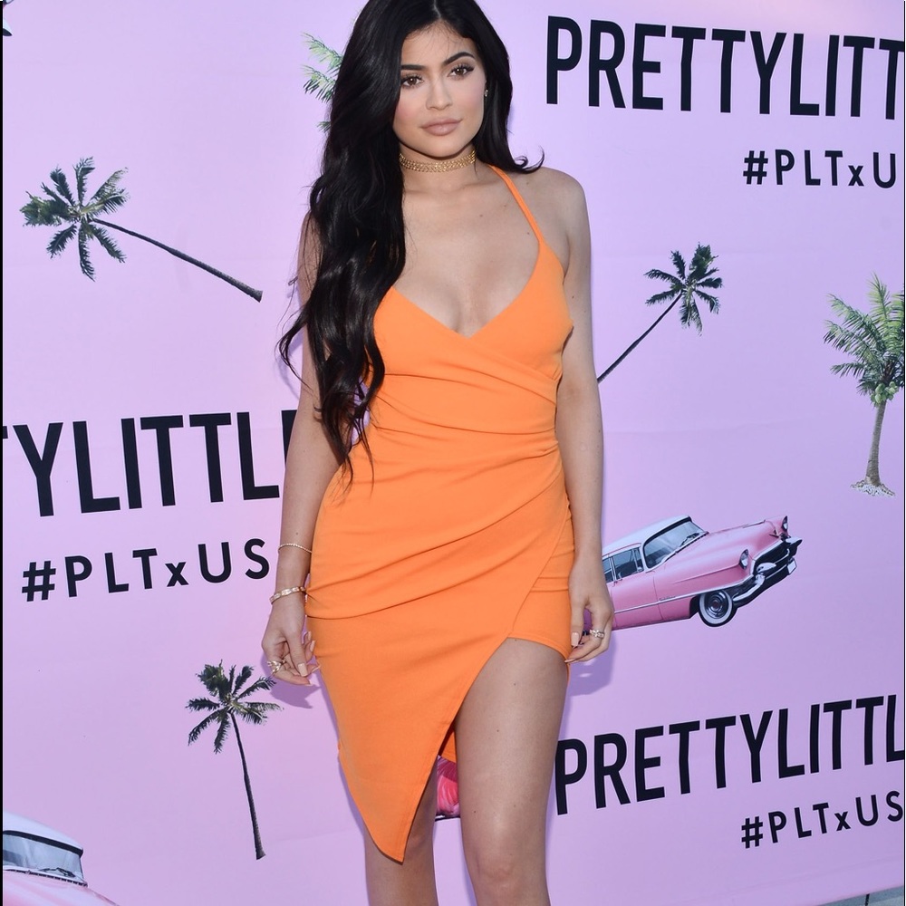 Orange Wrap Dress - Picture 2 of 8